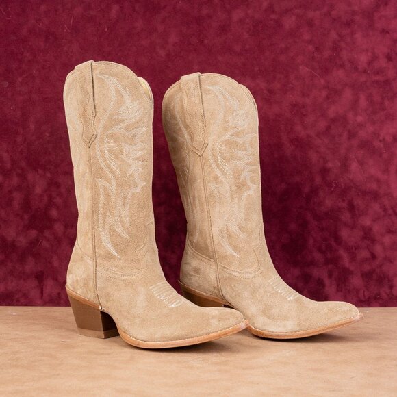 Idyllwind Shoes - Idyllwind Women Charmed Beige Suede Western Cowboy Knee Boots sz 11